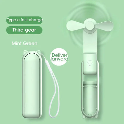 Mini Portable Handheld Fan – USB Rechargeable, Foldable & Quiet
