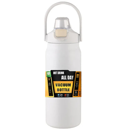 Stainless Steel Vacuum Insulated Water Bottle with Straw & Handle – 27–51oz