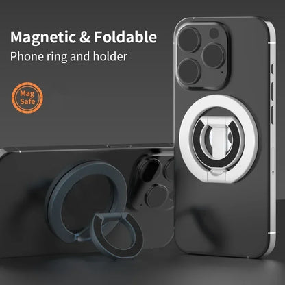 Magnetic Phone Ring Holder – MagSafe Foldable Stand & Grip