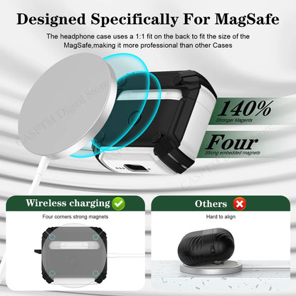 Magnetic Lock AirPods Case with Carabiner – Rugged Design