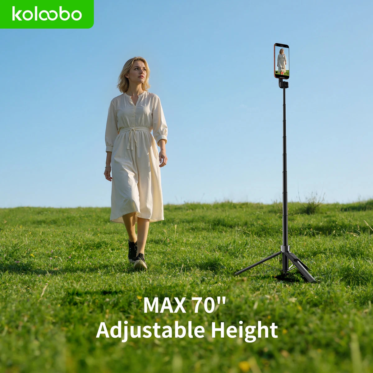 Magnetic Selfie Stick Tripod – 1.8m Extendable, Auto-Open, Foldable with Remote