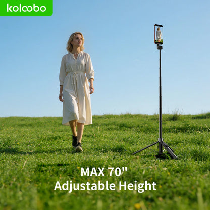 Magnetic Selfie Stick Tripod – 1.8m Extendable, Auto-Open, Foldable with Remote