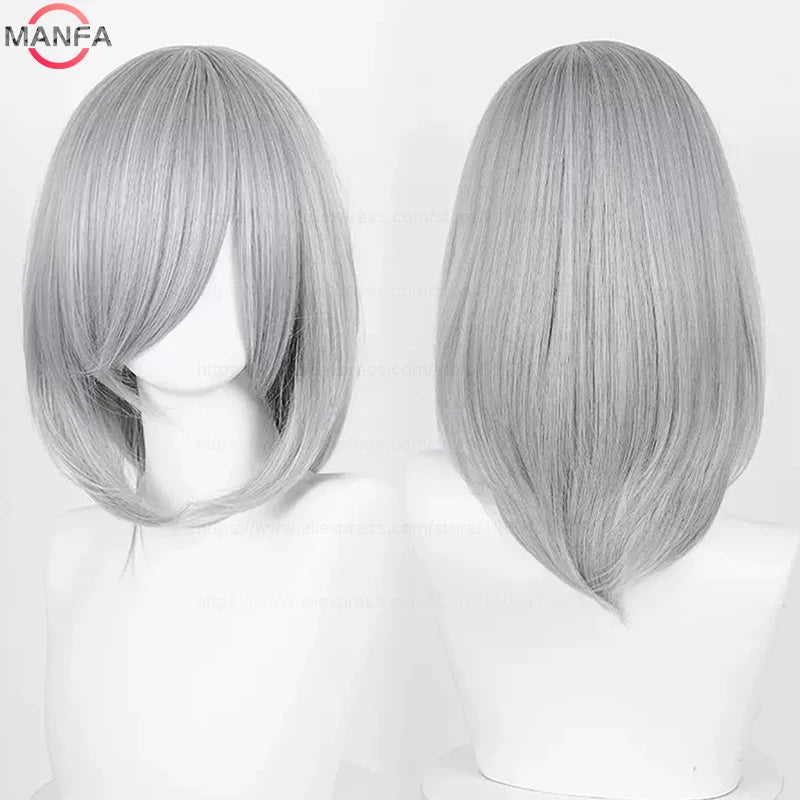 Anime Cosplay Bob Wig with Bangs – 40cm Heat Resistant, 54 Colors