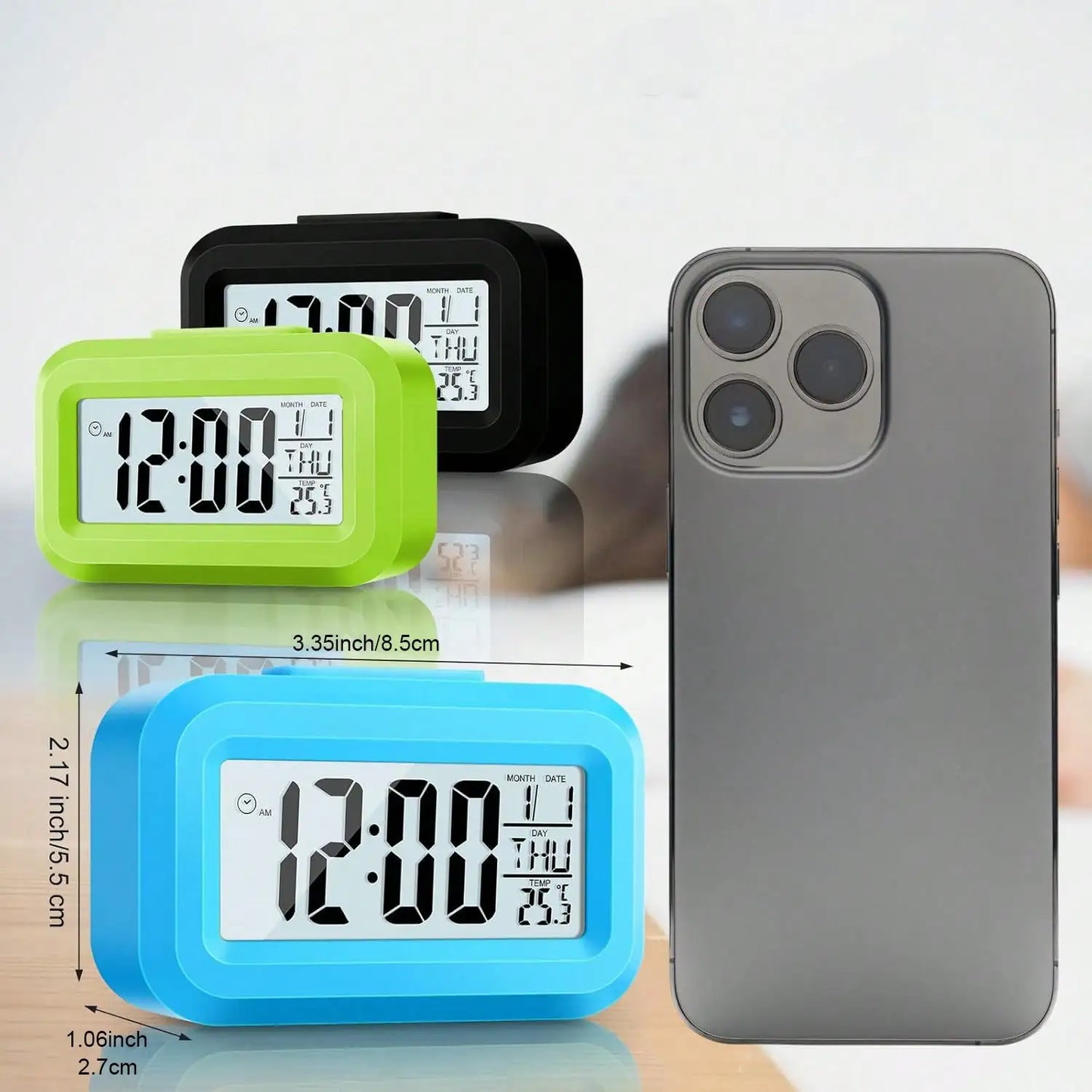 Smart Digital Alarm Clock – Mini Desktop Bedside Glow-in-the-Dark