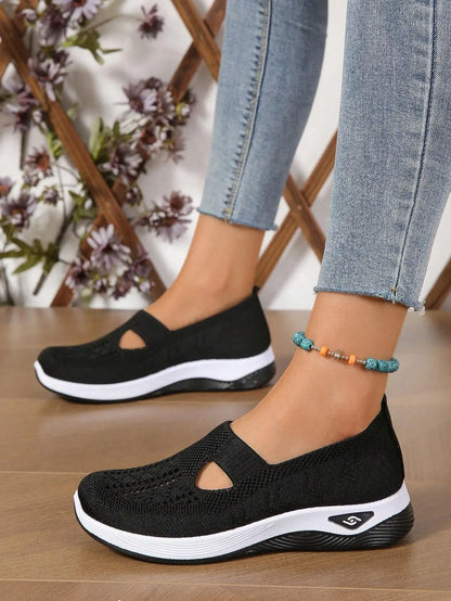 Women's Breathable Slip-On Sneakers – Lightweight Casual Walking Shoes