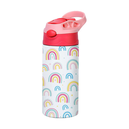 Kids Insulated Water Bottle with Straw – 12oz Cute Cartoon Design