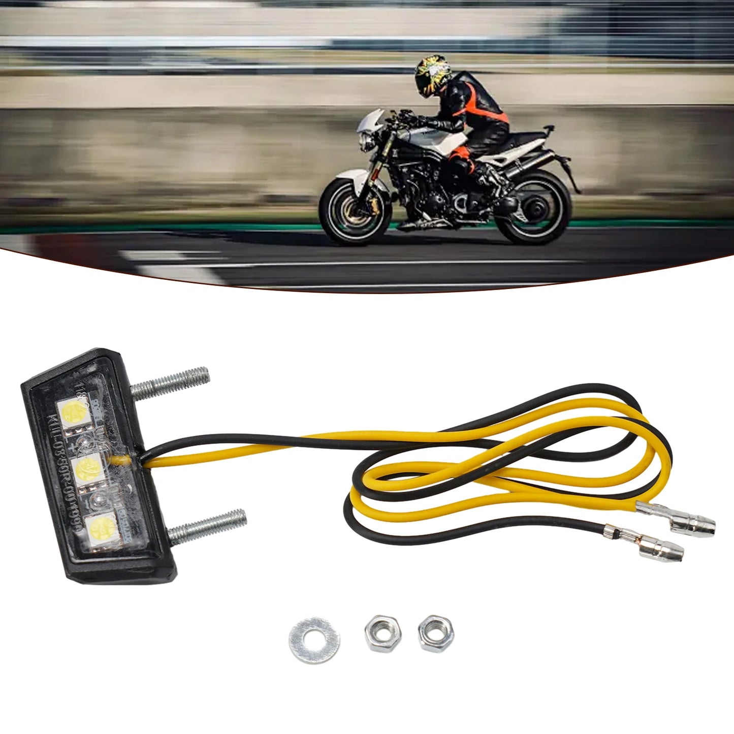 Motorcycle LED License Plate Light – Mini Universal 12V Rear Lamp