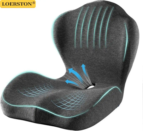 Memory Foam Seat & Back Support Cushion Set for Office Chair & Car