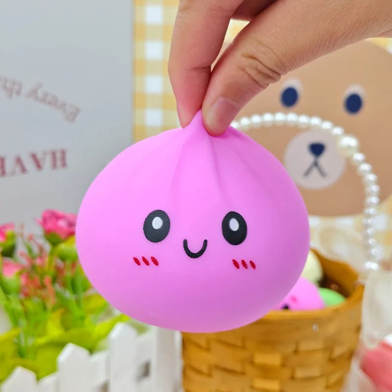 Cute Baozi Squishy Stress Relief Toy – Soft Sensory Squeeze Ball