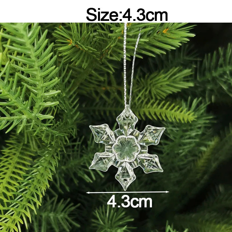 Crystal Acrylic Christmas Tree Hanging Ornaments – 5-Pack
