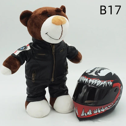 Motorcycle Helmet Teddy Bear Plush Toy – Kawaii Biker Bear Stuffed Animal Gift