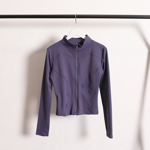 Women's Zip-Up Yoga Jacket with Thumb Holes – Athletic Activewear