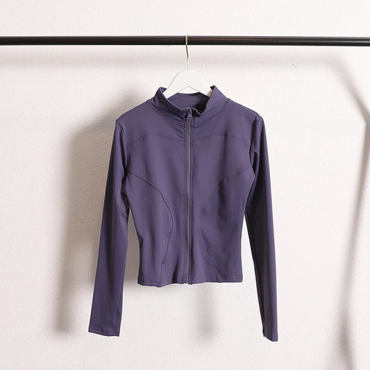 Women's Zip-Up Yoga Jacket with Thumb Holes – Athletic Activewear