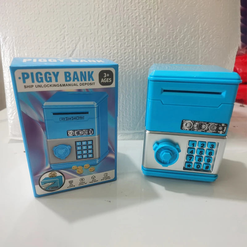 Piggy Bank ATM Safe with Password Lock – Kids Coin Savings Box