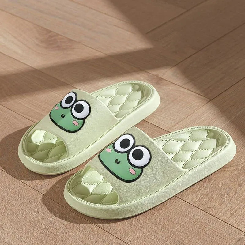 Cute Frog Non-Slip EVA Slippers – Soft Indoor Bathroom Slides