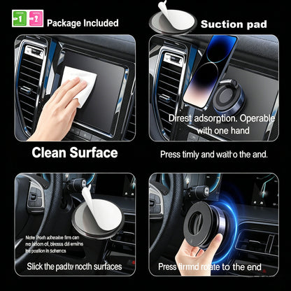 N52 Magnetic Car Phone Holder Foldable Dashboard Mount