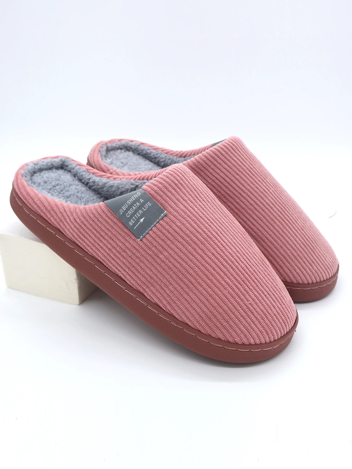Women's Plush Indoor Slippers – Thick Sole Non-Slip Warm Winter