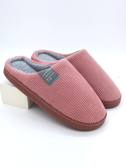Women's Plush Indoor Slippers – Thick Sole Non-Slip Warm Winter