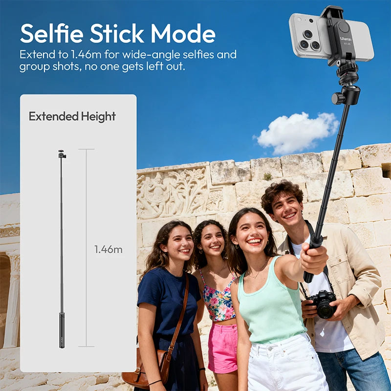 Ulanzi TT24 1.5m Selfie Stick Four-Leg Tripod Stand with Quick Release
