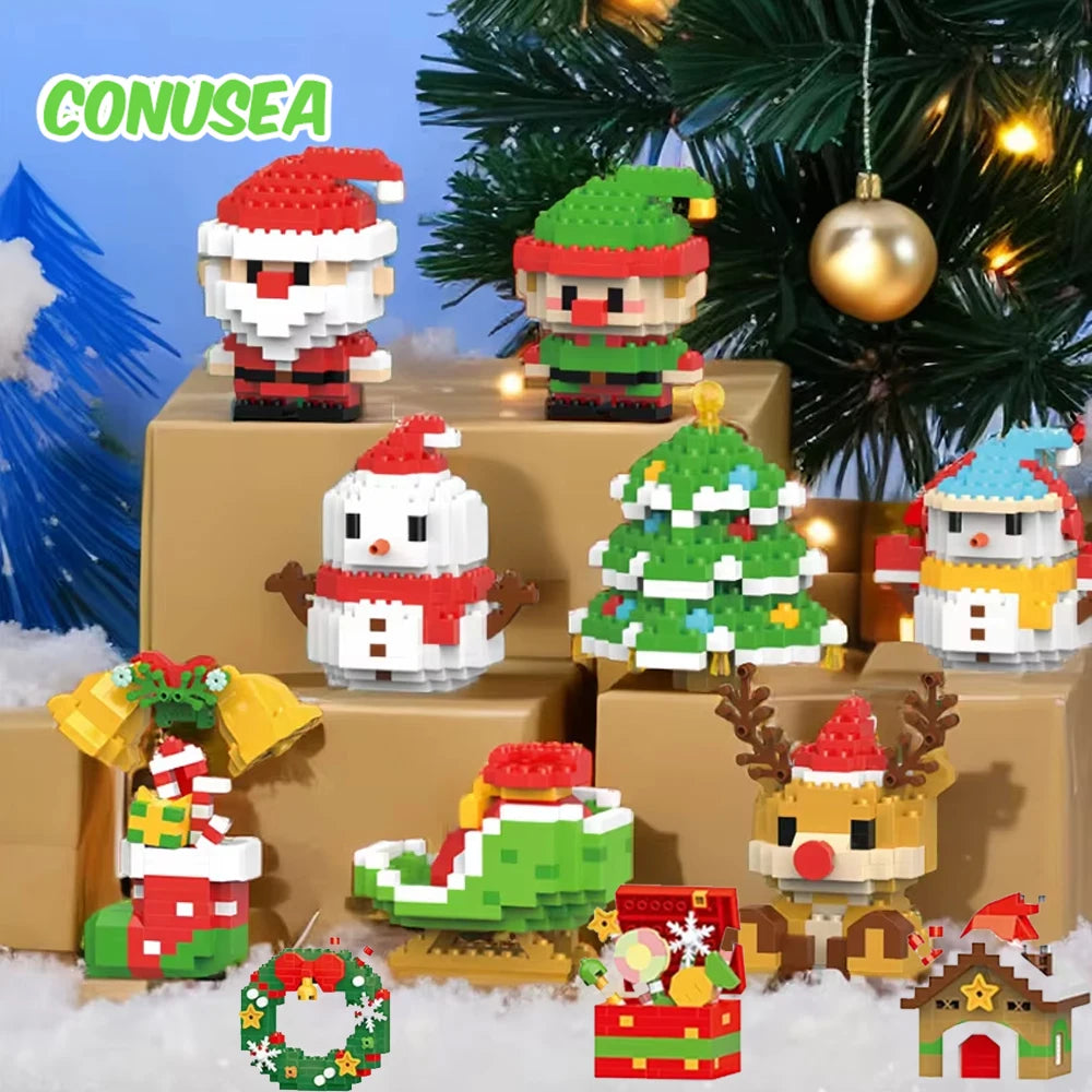 Christmas Micro Building Blocks Set – Santa, Reindeer & More