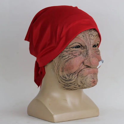 Funny Old Granny Latex Mask – Smoking Grandma Halloween Costume