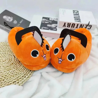 Pochita Plush Slippers – Chainsaw Man Anime Indoor Slippers