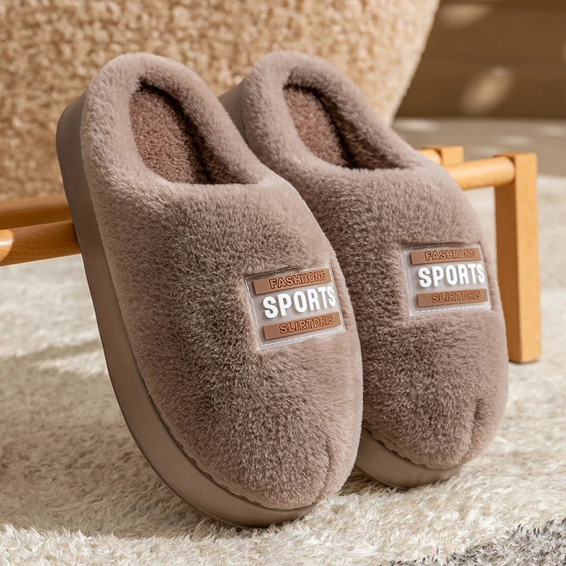 Women's Bow Plush Slippers – Warm Non-Slip Indoor House Shoes