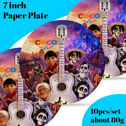 Coco Theme Birthday Party Supplies Tableware & Decorations Set