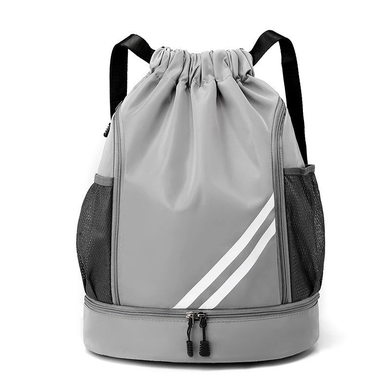 Sports Gym Drawstring Backpack with Shoe Compartment for Men & Women