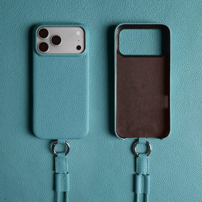 With Lanyard Genuine Leather iPhone Case