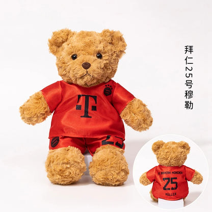 Football Player Plush Teddy Bear – Soccer Star Stuffed Doll