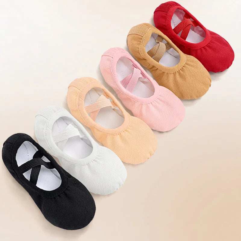 Canvas Ballet Slippers Split Sole Dance Shoes for Kids & Adults