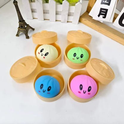 Cute Baozi Squishy Stress Relief Toy – Soft Sensory Squeeze Ball
