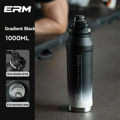 Insulated Sports Water Bottle Stainless Steel Double Wall with Handle