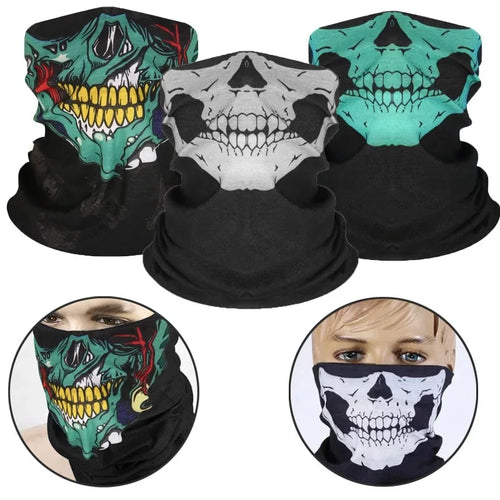 Skull Face Mask Halloween Skeleton Neck Gaiter Costume