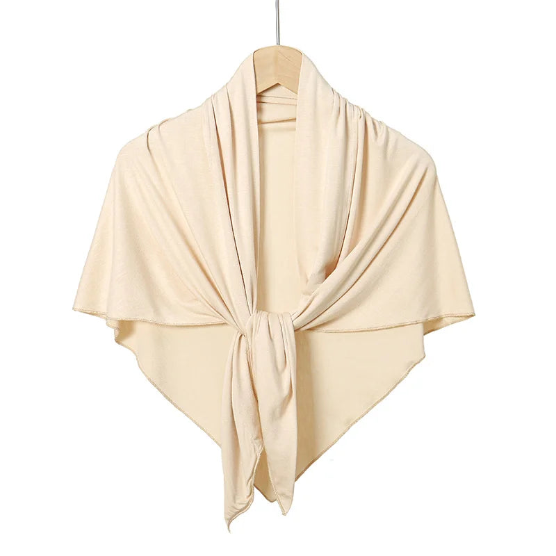 Cotton Triangle Hijab Scarf with Bow Detail – Muslim Women's Wrap