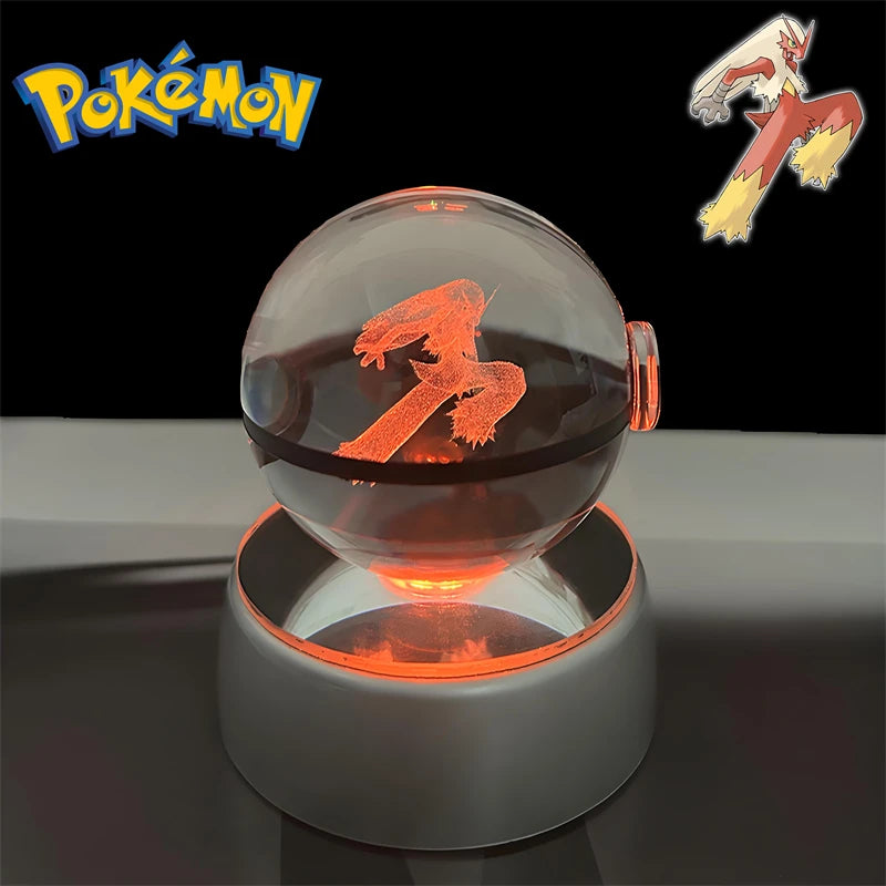 Pokémon 3D Crystal Poké Ball Night Light with LED Base