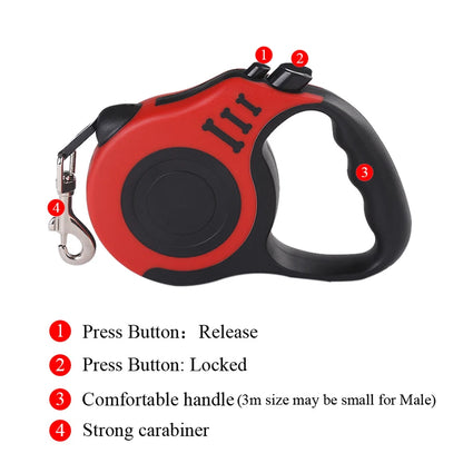 Retractable Dog Leash – 3M & 5M Nylon Lead for Small Dogs & Cats