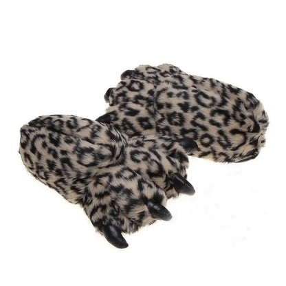 Animal Paw Slippers – Unisex Fluffy Bear Claw House Shoes