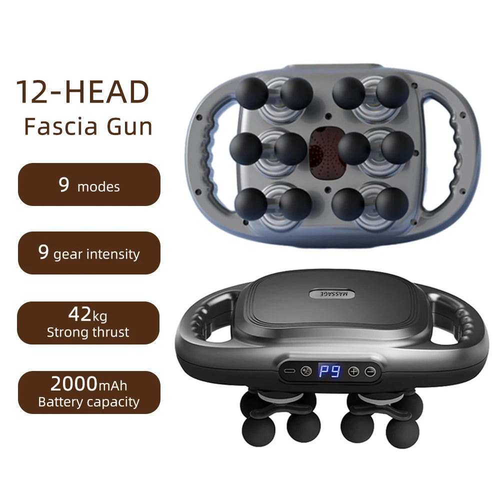 Fascia Gun Massager – Multi-Head High-Frequency Vibration