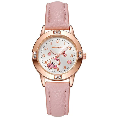 Cartoon Princess Kids Watch – Quartz PU Leather Strap