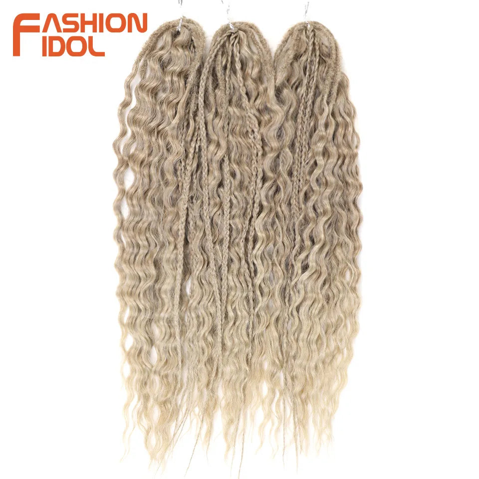 24 Inch Water Wave Crochet Braiding Hair – Synthetic Twist Curly Ombre Extensions