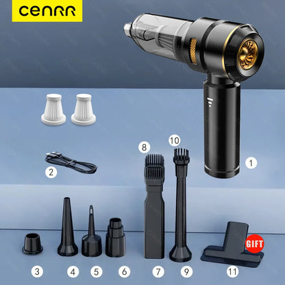 Cenrr 998000Pa Portable Car Vacuum Cleaner – Wireless Handheld with HEPA Filter & Accessories