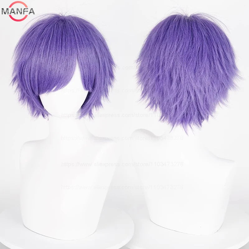 Short Straight Anime Cosplay Wig 30cm Multi-Color Unisex