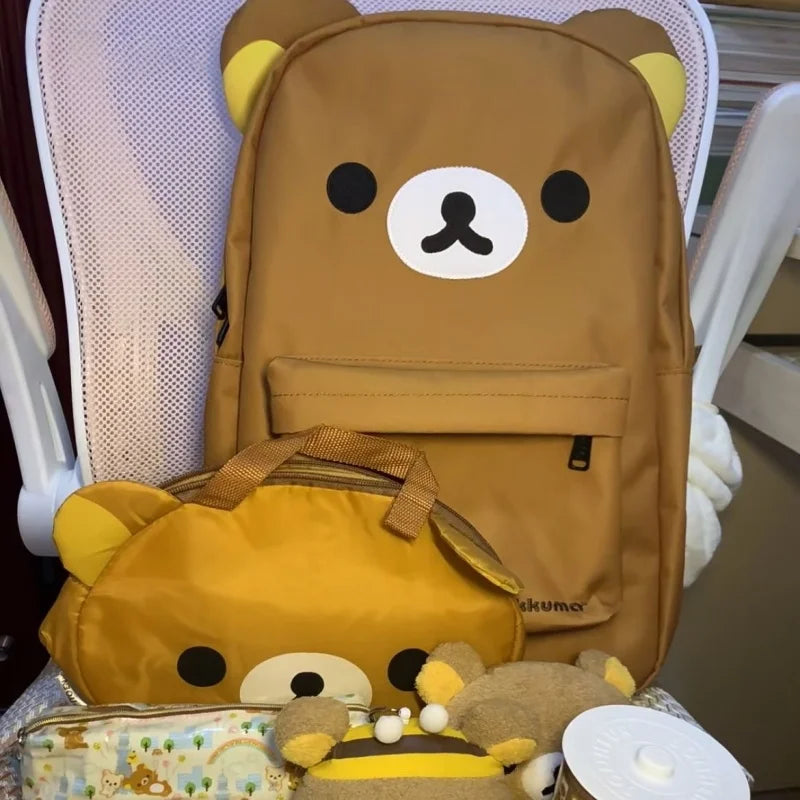 Cute Rilakkuma Bear Large Capacity School Backpack