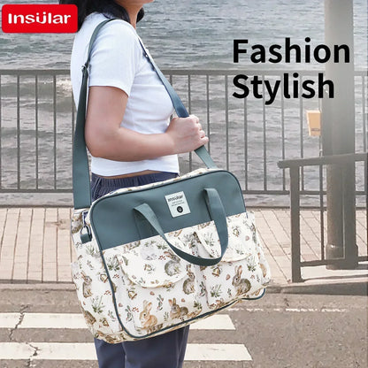 Large Capacity Diaper Bag Crossbody with Wide Opening