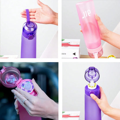 Portable Air Water Bottle with Straw and Flavor Pod