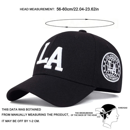 LA Embroidered Baseball Cap – Adjustable Snapback Unisex Hat