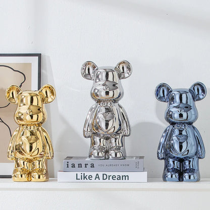 Bear Brick Ceramic Statue – Aesthetic Home Decor Figurine