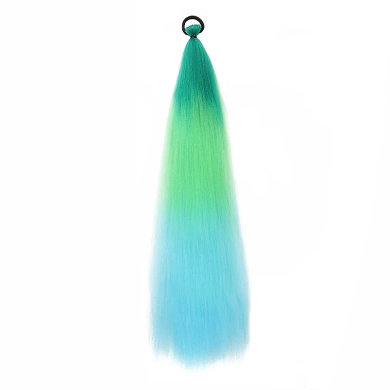 26-Inch Ombre Straight Ponytail Extension with Elastic Tie